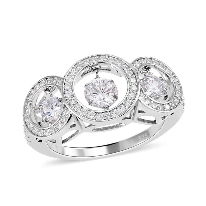 Lustro Stella Finest CZ Ring in Sterling Silver (Size 10.0) 1.90 ctw