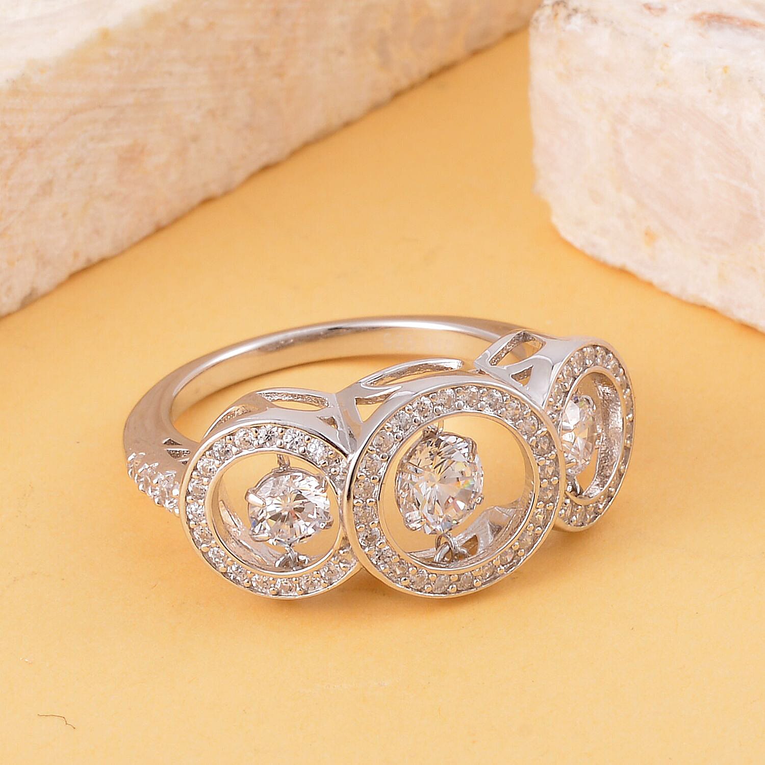 Lustro Stella Finest CZ Ring in Sterling Silver (Size 10.0) 1.90 ctw