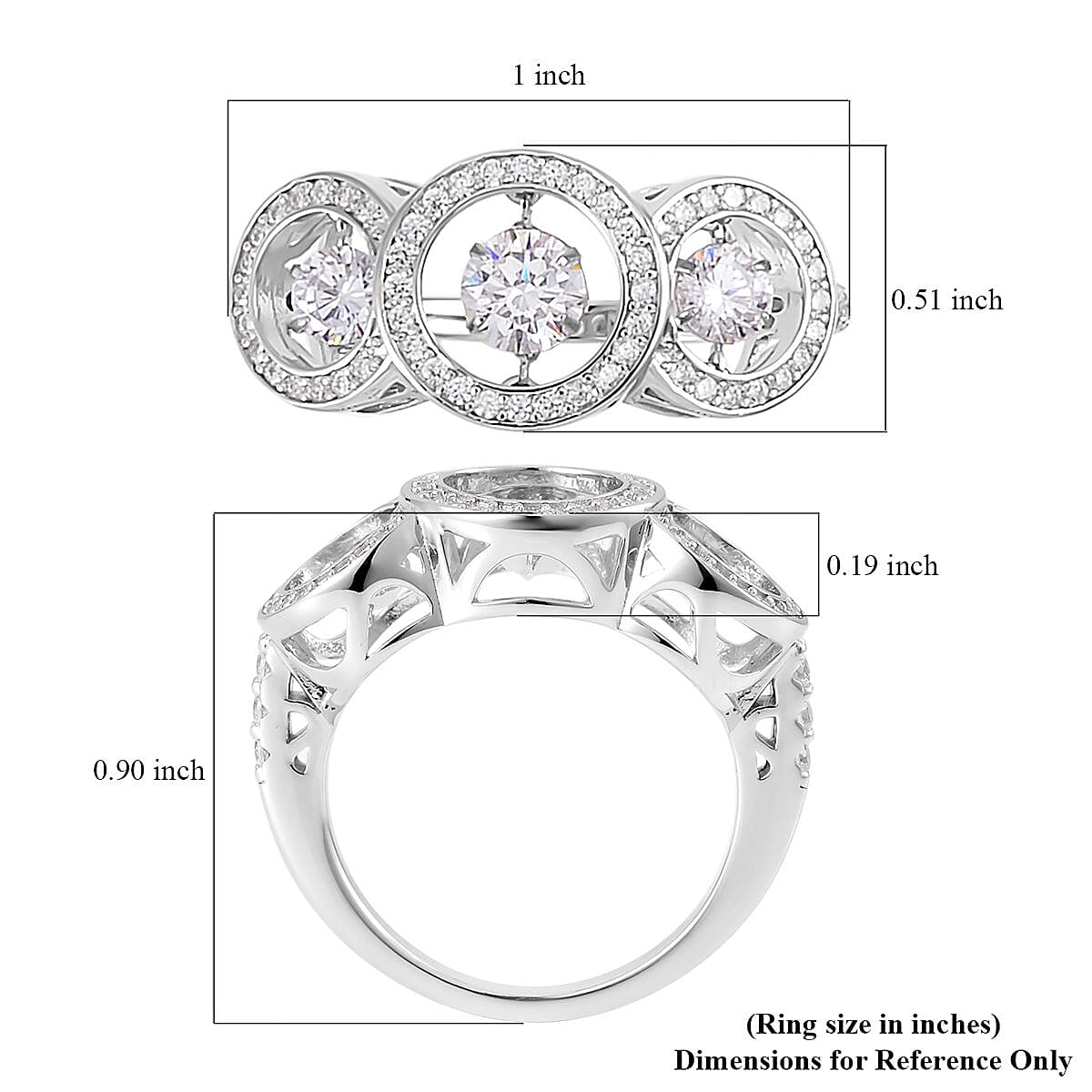Lustro Stella Finest CZ Ring in Sterling Silver (Size 10.0) 1.90 ctw