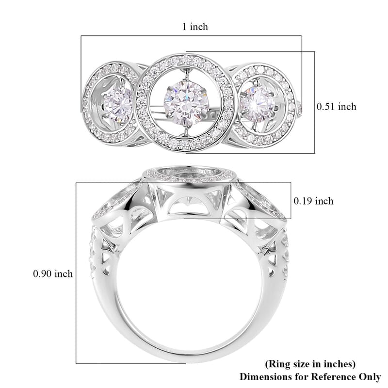Lustro Stella Finest CZ Ring in Sterling Silver (Size 10.0) 1.90 ctw
