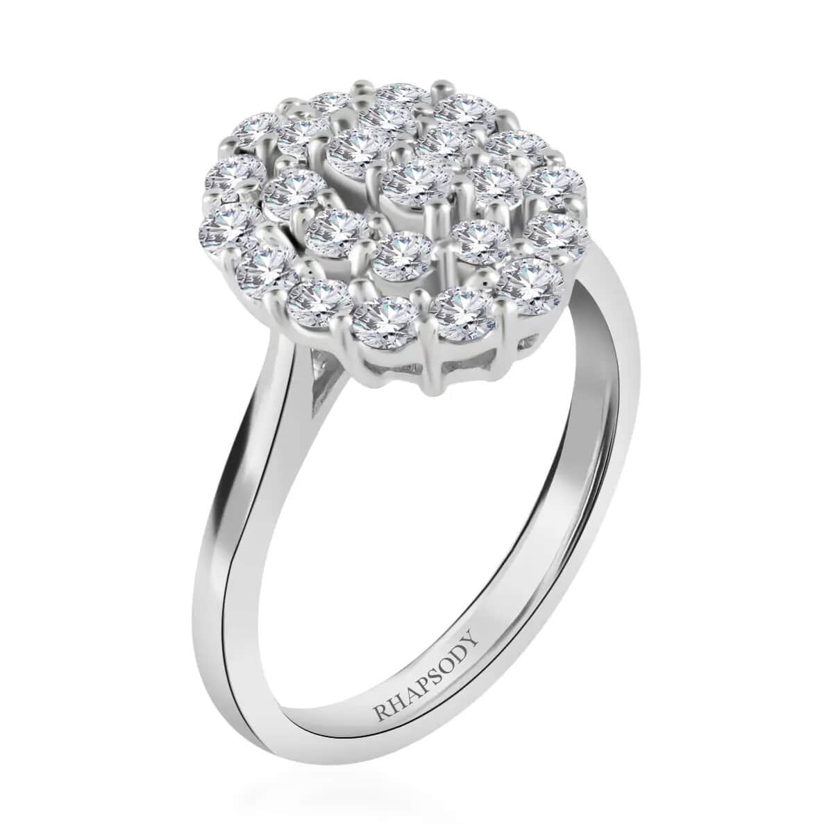 Rhapsody IGI Certified 950 Platinum Diamond E-F VS2 Ring (Size 6.0) 6.85 Grams 0.85 ctw  image number 2