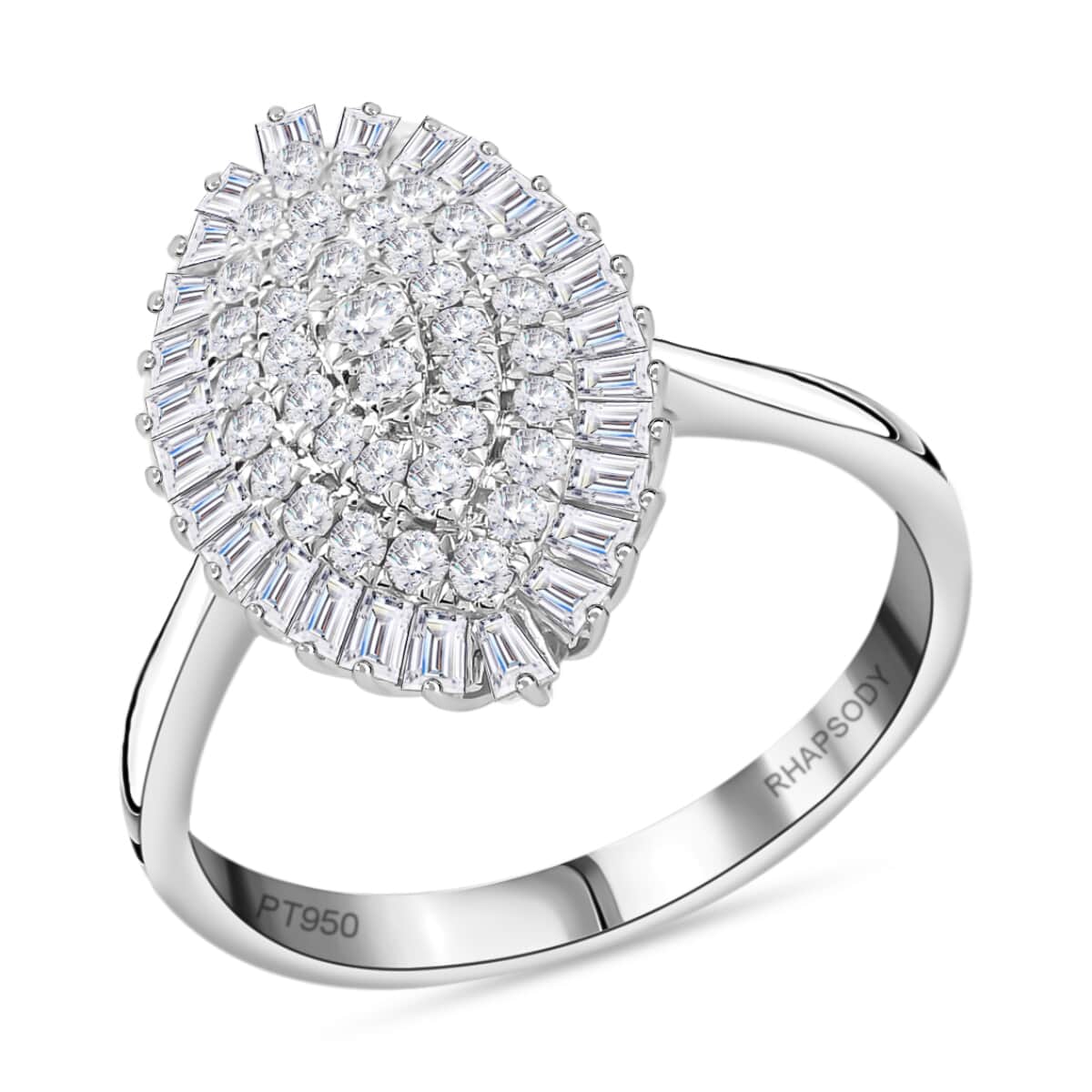 Rhapsody IGI Certified 1.00 ctw Diamond E-F VS Ring in 950 Platinum (Size 6.0) 7.70 Grams image number 0