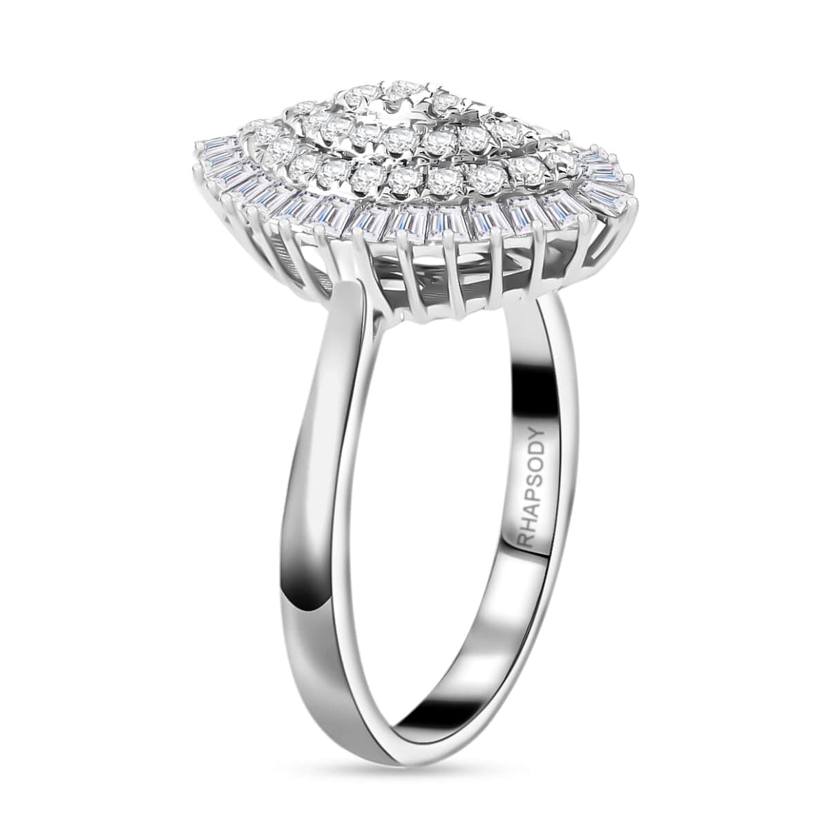 Rhapsody IGI Certified 1.00 ctw Diamond E-F VS Ring in 950 Platinum (Size 6.0) 7.70 Grams image number 2