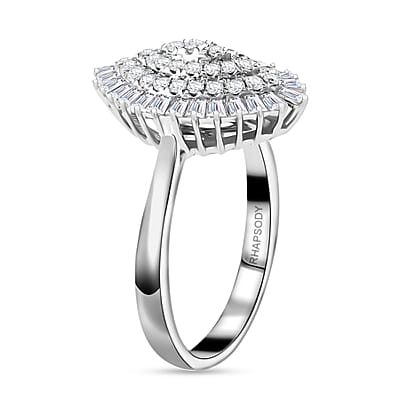 Rhapsody IGI Certified 950 Platinum Diamond E-F VS Ring (Size 7.0) 7.70 Grams 0.85 ctw