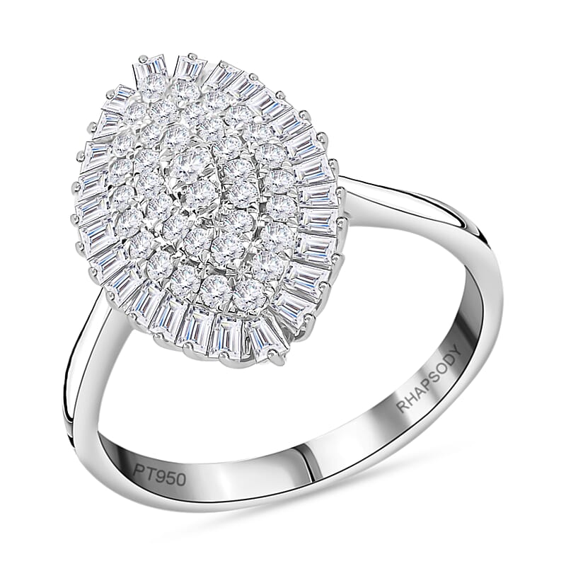 Rhapsody IGI Certified Diamond E-F VS Ring in 950 Platinum (Size 8.0) 7.70 Grams 1.00 ctw