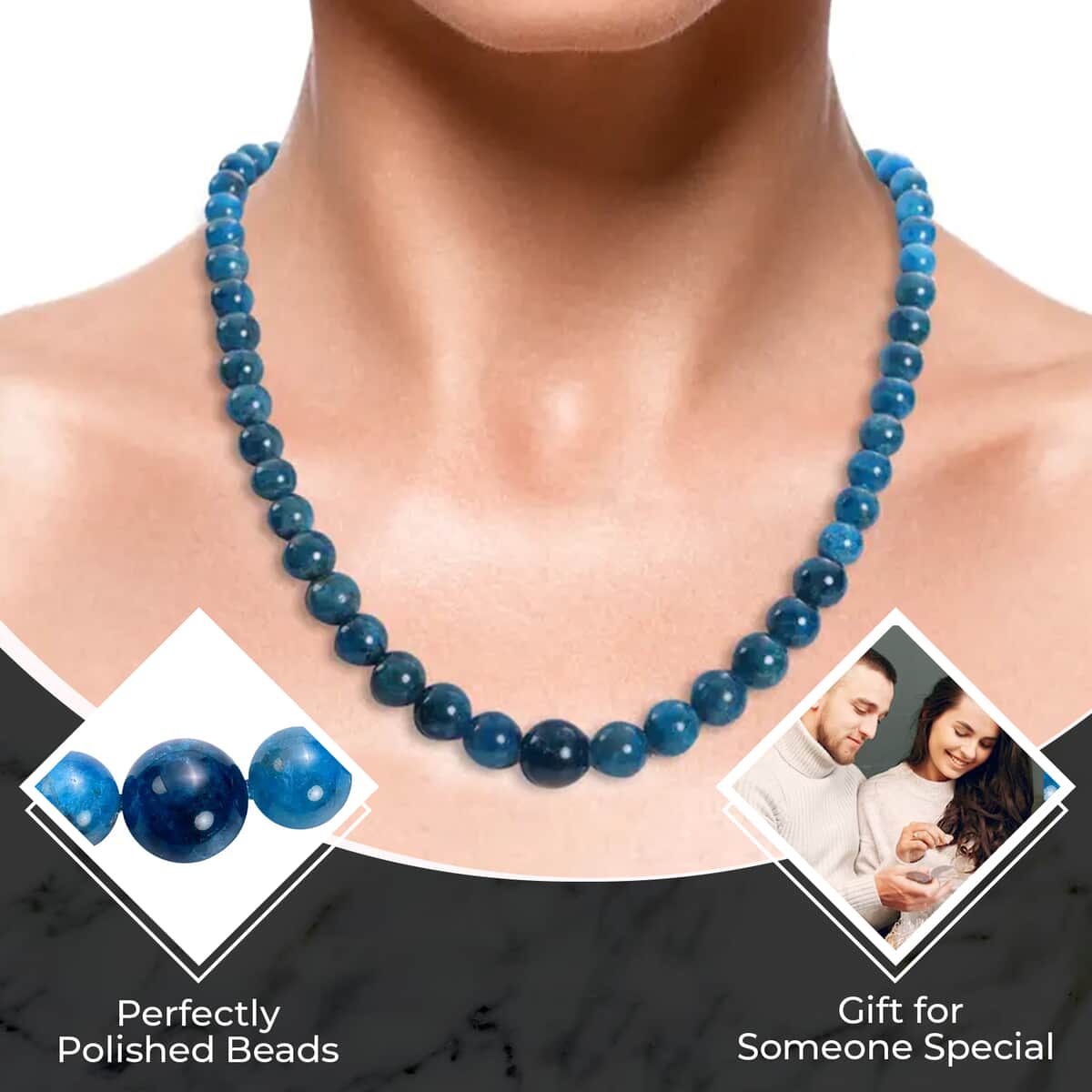 Malgache Neon Apatite Beaded Necklace 20 Inches with Magnetic Lock in Rhodium Over Sterling Silver 253.50 ctw image number 2
