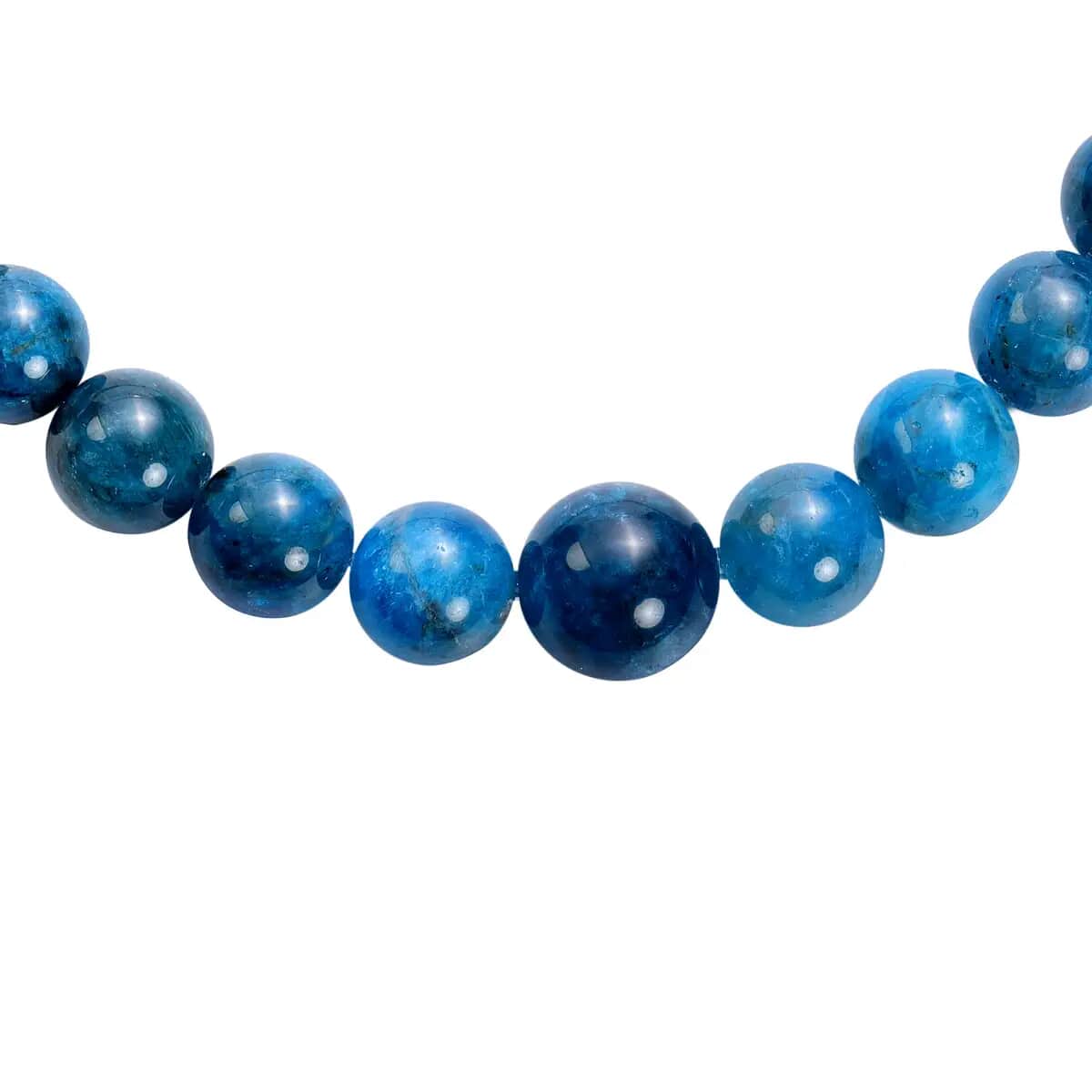 Malgache Neon Apatite Beaded Necklace 20 Inches with Magnetic Lock in Rhodium Over Sterling Silver 253.50 ctw image number 3