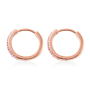 Simulated Pink Diamond Earrings in 14K Rose Gold Over Sterling Silver 0.40 ctw