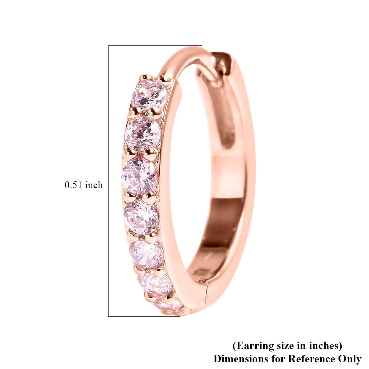 Simulated Pink Diamond Earrings in 14K Rose Gold Over Sterling Silver 0.40 ctw image number 4