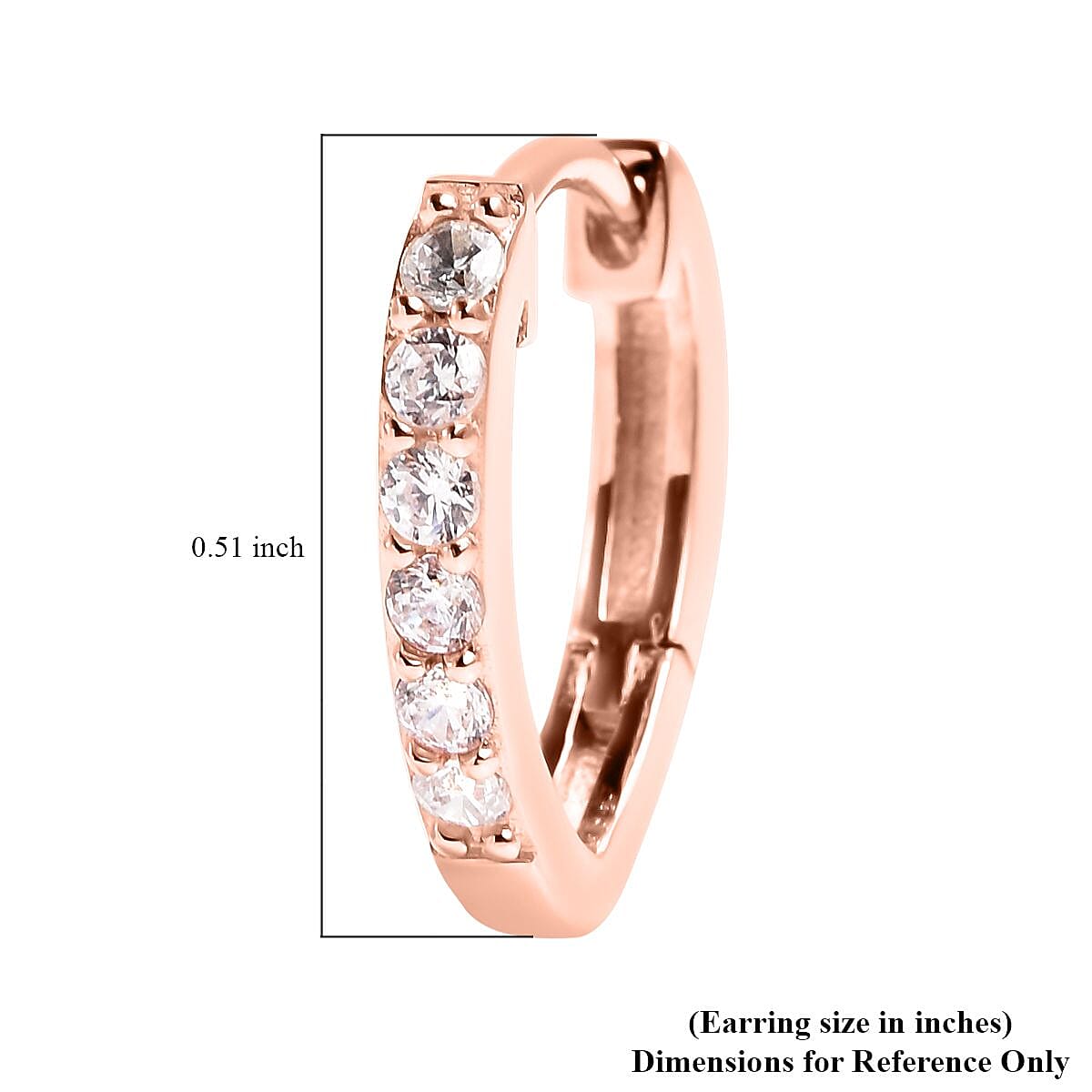 Simulated Diamond Heart Hoop Earrings in 14K Rose Gold Over Sterling Silver 0.35 ctw image number 4