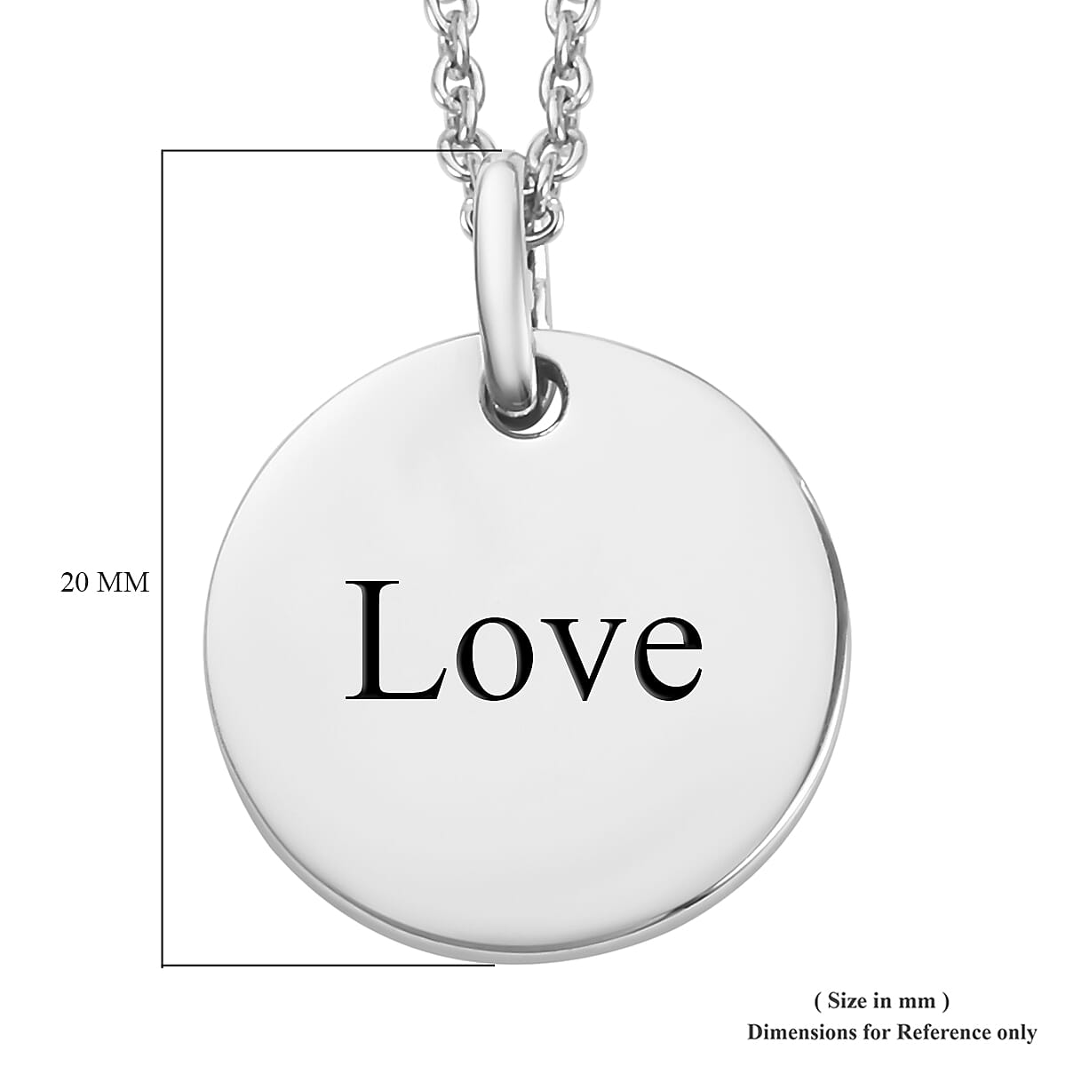 Platinum Over Sterling Silver Pendant Necklace (20 Inches) (3 g) image number 3