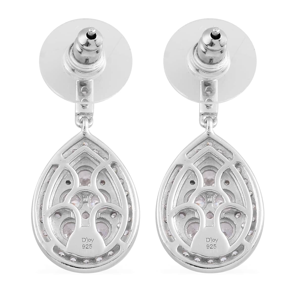 Lustro Stella Made with Finest CZ Drop Earrings in Platinum Over Sterling Silver 5.30 ctw image number 3