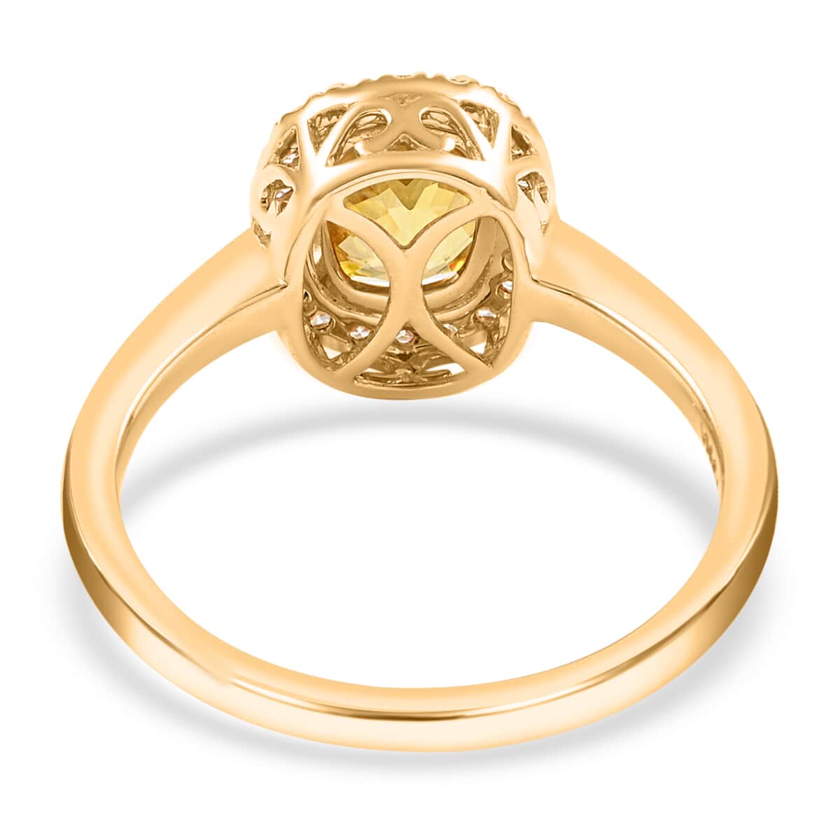 Iliana 18K Yellow Gold AAA Sava Sphene and Diamond G-H SI Halo Ring (Size 7.0) 1.90 ctw  image number 3