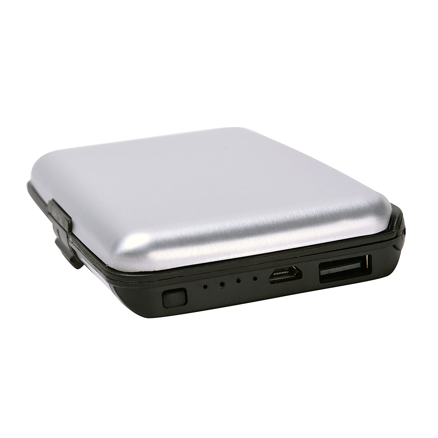 Homesmart 2-in-1 Silver RFID Wallet with 1800mAH Power Bank & USB Cable (To Charge Power Bank)