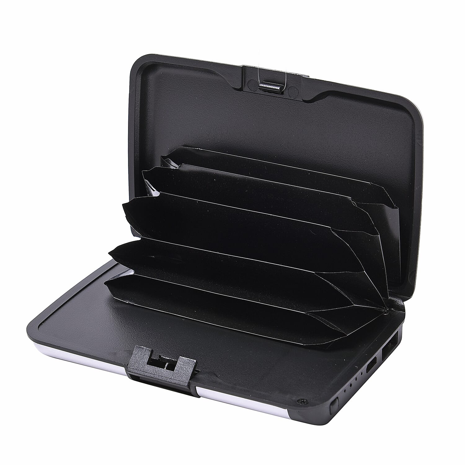 Homesmart 2-in-1 Silver RFID Wallet with 1800mAH Power Bank & USB Cable (To Charge Power Bank)