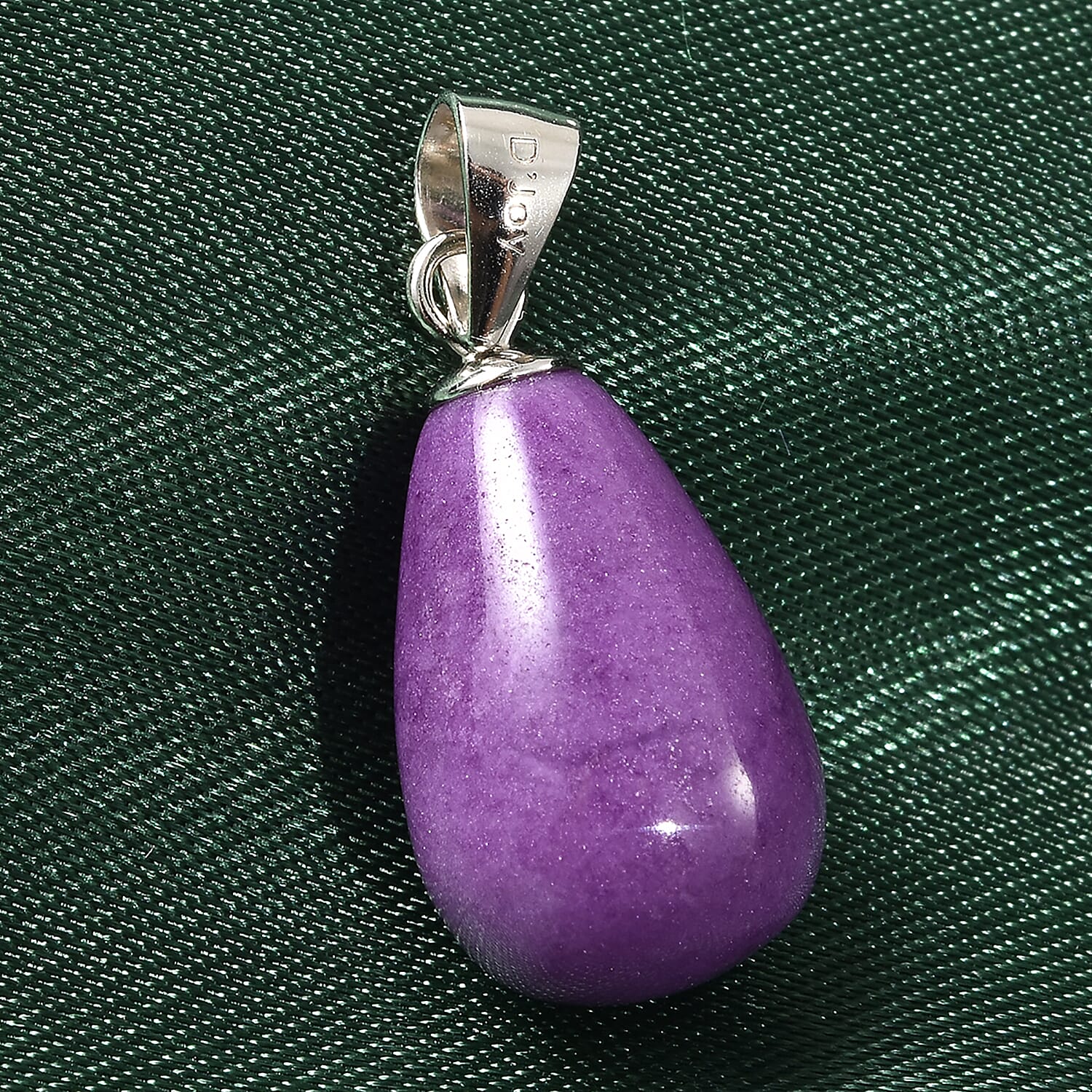 Phosphosiderite Drop Shape Pendant in Rhodium Over Sterling Silver 9.50 ctw