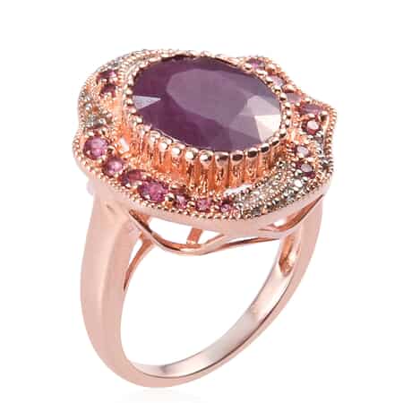 Ruby and Multi Gemstone Ring in 14K Rose Gold Over Sterling Silver (Size 7) 5.25 ctw image number 1