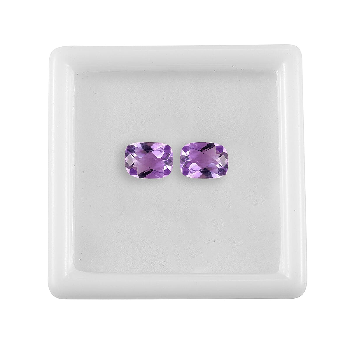 Rose De France Amethyst Set of 2 (Cush 8x6 mm) 2.17 ctw Loose Gemstone