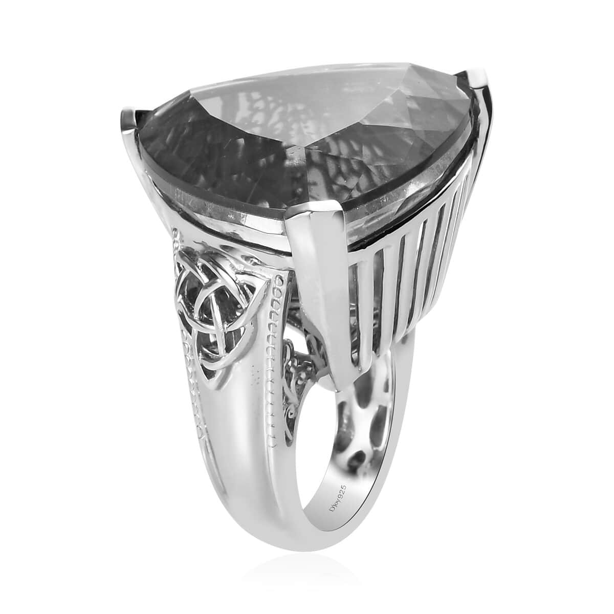 Emeraldine Quartz (Triplet) Ring in Platinum Over Sterling Silver (Size 7.0) 40.00 ctw image number 3