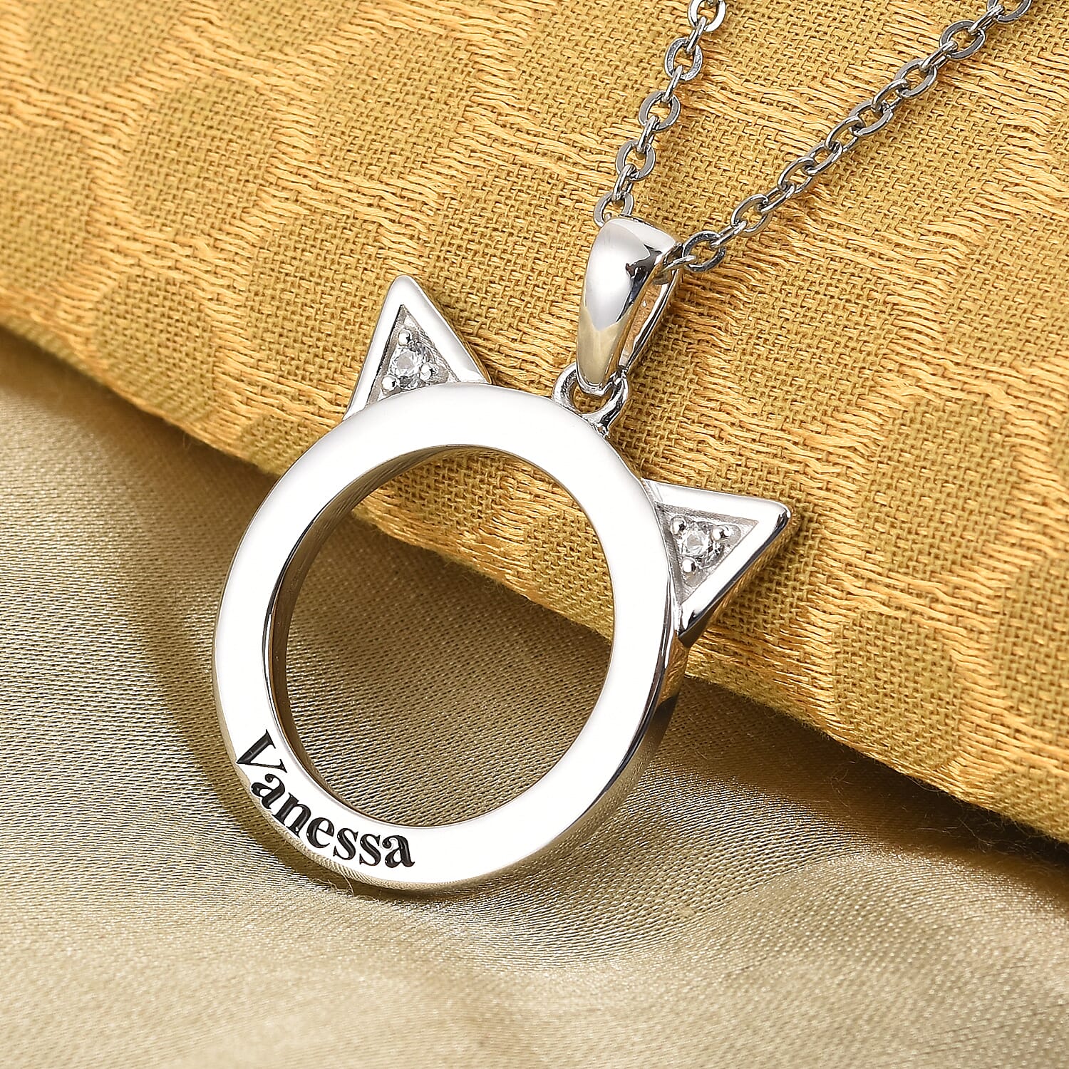 White Zircon Pendant in Platinum Bond 0.20 ctw