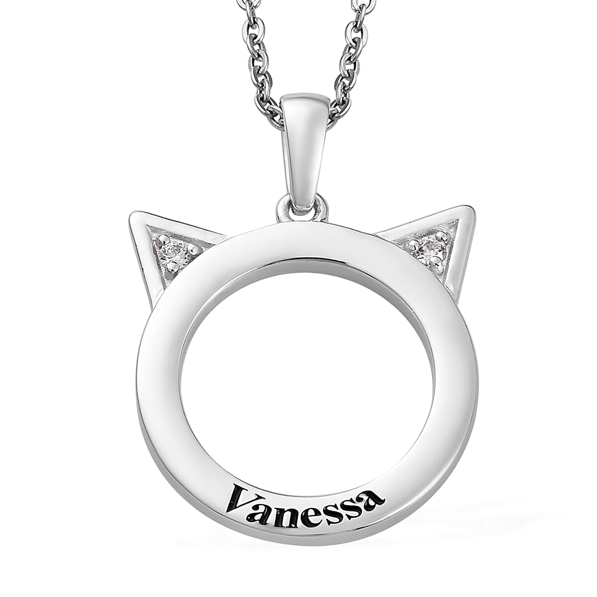 White Zircon Pendant in Platinum Bond 0.20 ctw