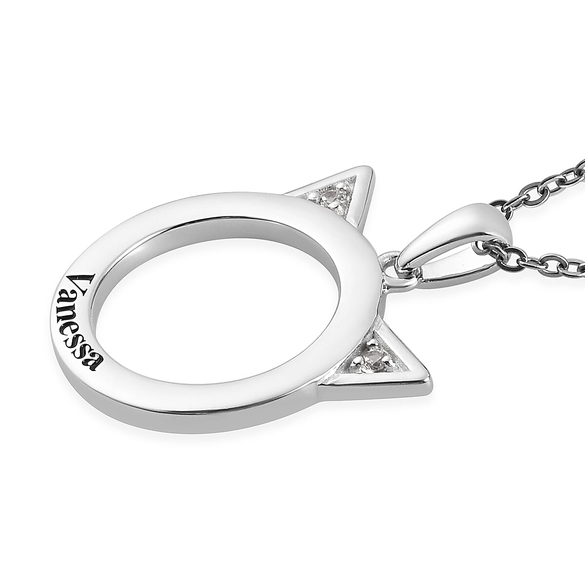 White Zircon Pendant in Platinum Bond 0.20 ctw