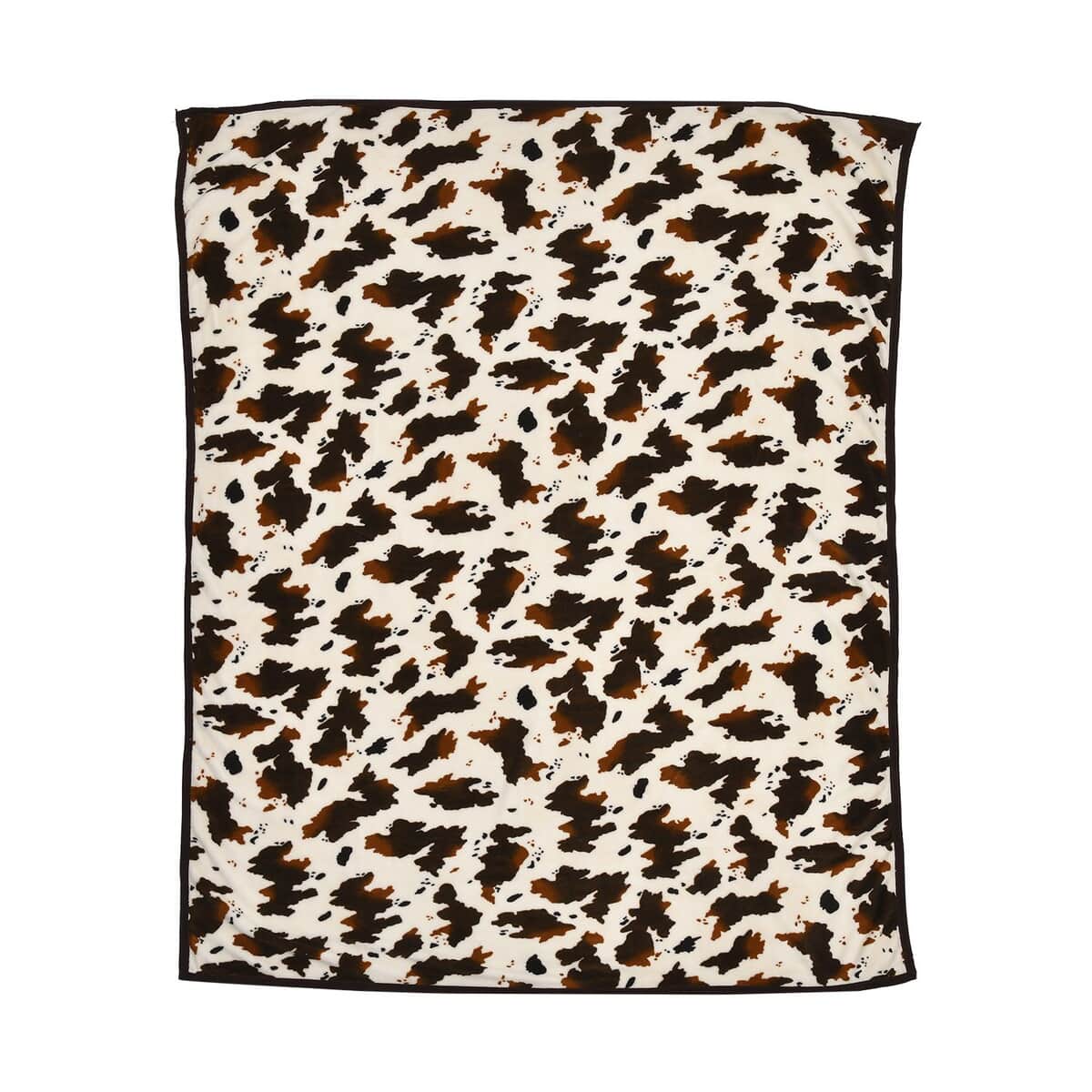 Homesmart Brown Color Cow Print Microfiber Coral Fleece Blanket with 2 Cushion Covers, Microfiber Blanket Set, Soft Throw Blanket, Bedding Set, Comforter Sets image number 3