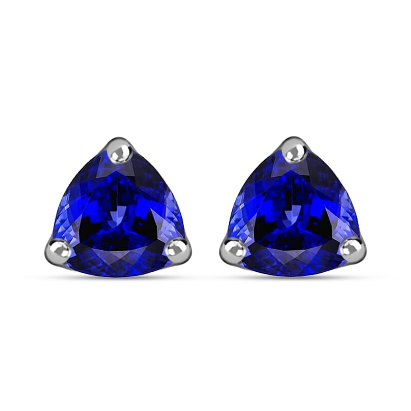 Rhapsody 950 Platinum Tanzanite 2.50 ctw Earrings, Platinum Stud Earrings, Tanzanite Solitaire Earrings, Solitaire Studs