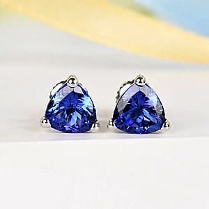 Rhapsody 950 Platinum Tanzanite 2.50 ctw Earrings, Platinum Stud Earrings, Tanzanite Solitaire Earrings, Solitaire Studs
