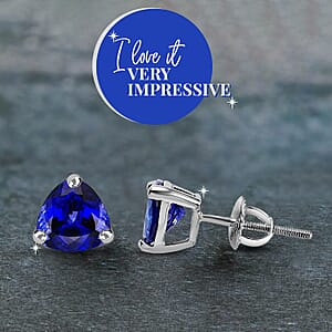 Rhapsody 950 Platinum Tanzanite 2.50 ctw Earrings, Platinum Stud Earrings, Tanzanite Solitaire Earrings, Solitaire Studs