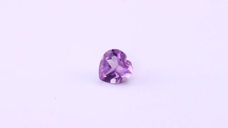 AA Rose De France Amethyst (Hrt 8 mm) 1.37 ctw Loose Gemstone