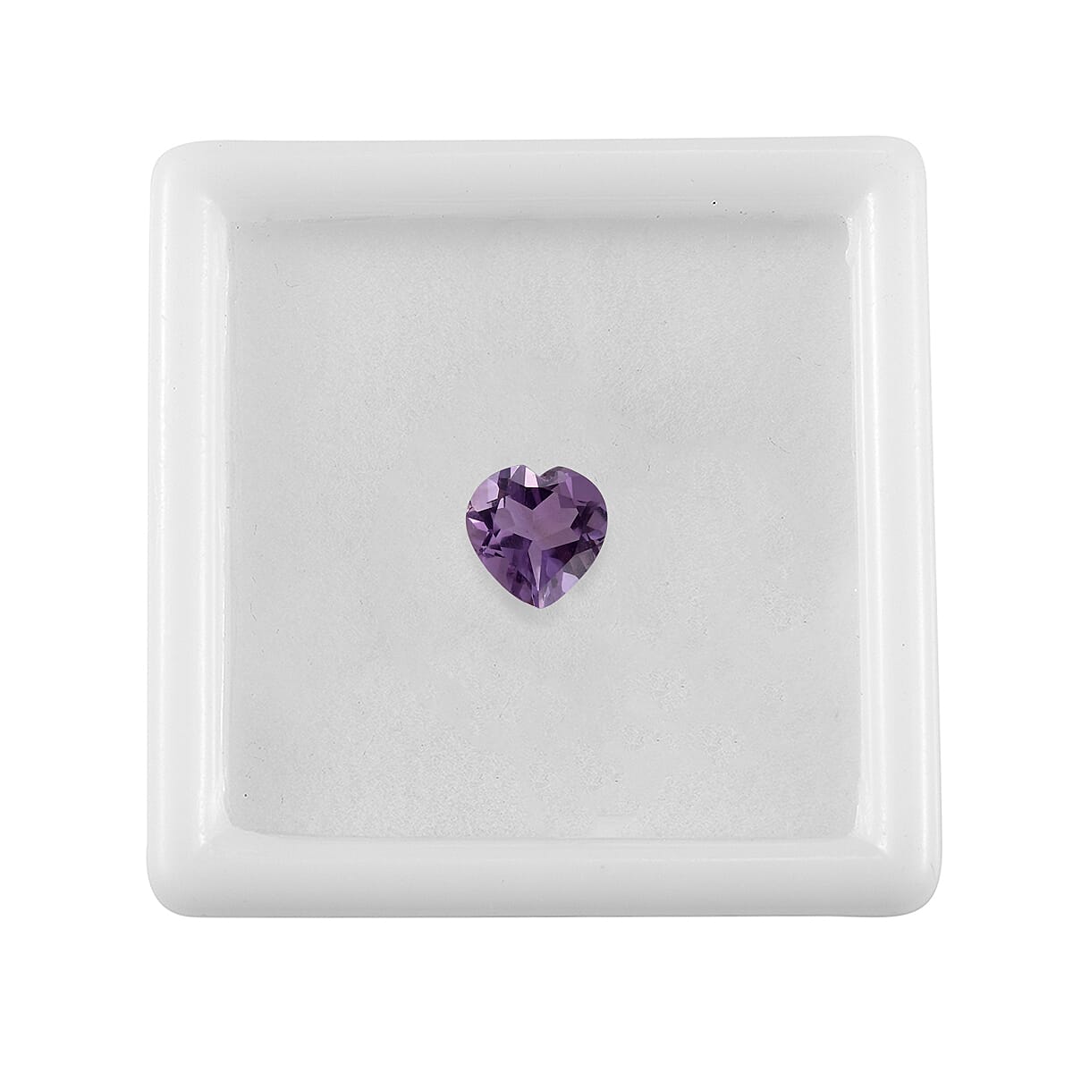 AA Rose De France Amethyst (Hrt 8 mm) 1.37 ctw Loose Gemstone