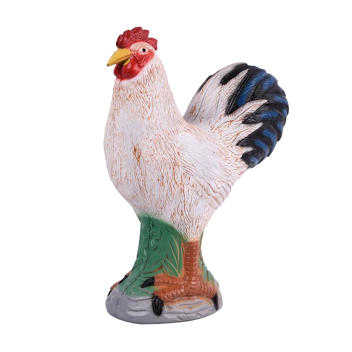 Lifelike White Rooster Statue Garden Decoration image number 0