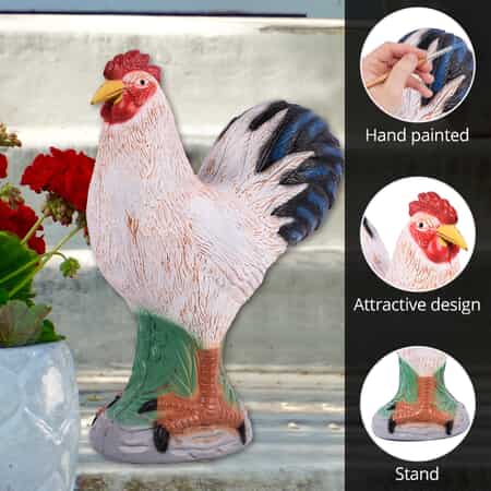 Lifelike White Rooster Statue Garden Decoration image number 2
