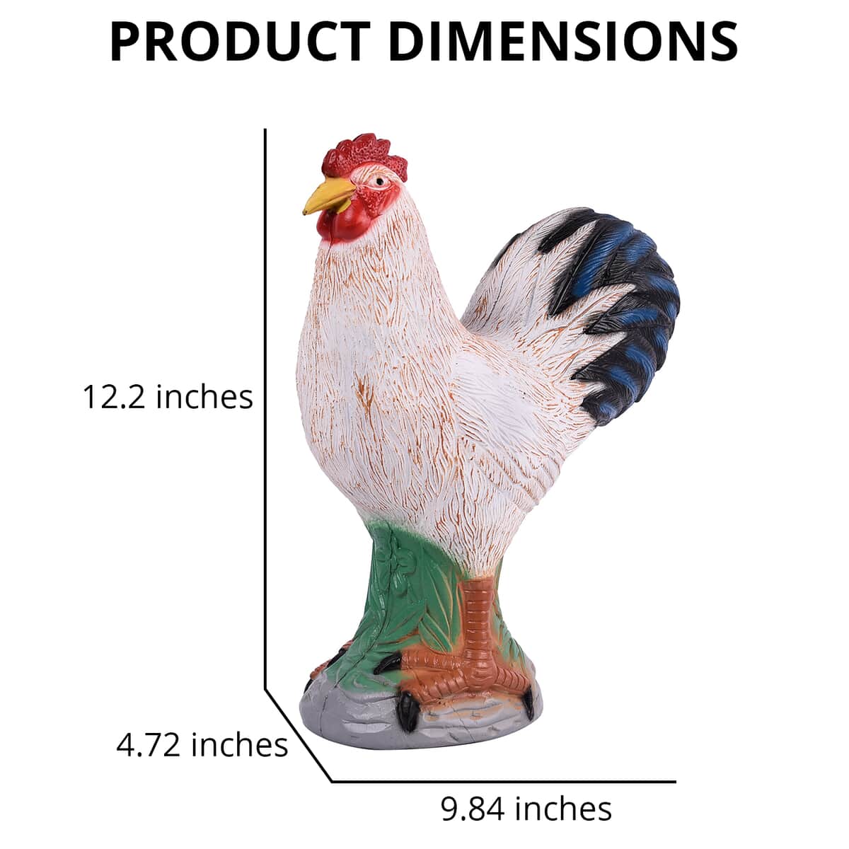Lifelike White Rooster Statue Garden Decoration image number 3