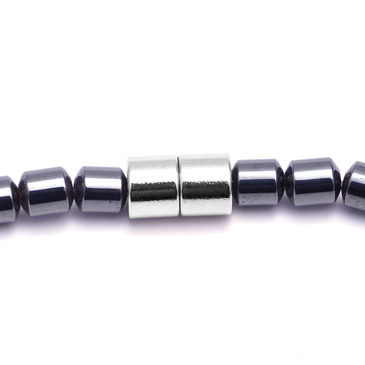 Hematite Beaded Turtle Necklace 20 Inches in Silvertone 286.50 ctw