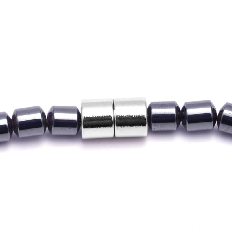 Hematite Beaded Turtle Necklace 20 Inches in Silvertone 286.50 ctw