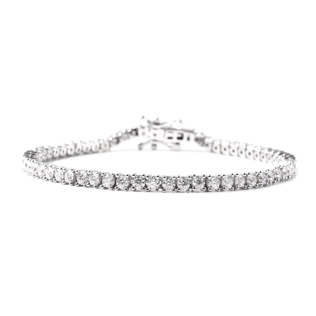 Moissanite Tennis Bracelet in Sterling Silver (6.50 In) 9.30 Grams 4.25 ctw image number 0