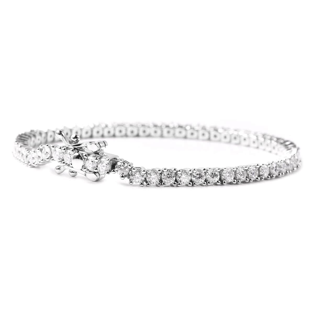 Moissanite Tennis Bracelet in Sterling Silver (6.50 In) 9.30 Grams 4.25 ctw image number 3