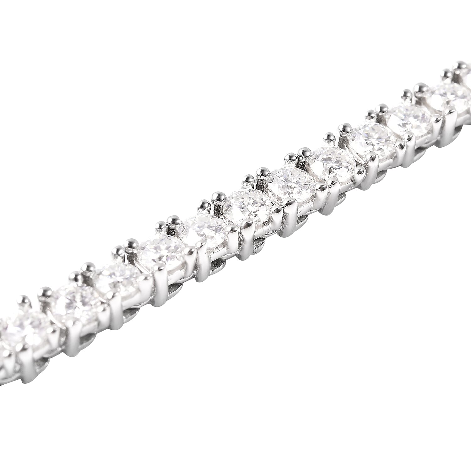 Moissanite Tennis Bracelet in Sterling Silver (6.50 In) 9.30 Grams 4.25 ctw