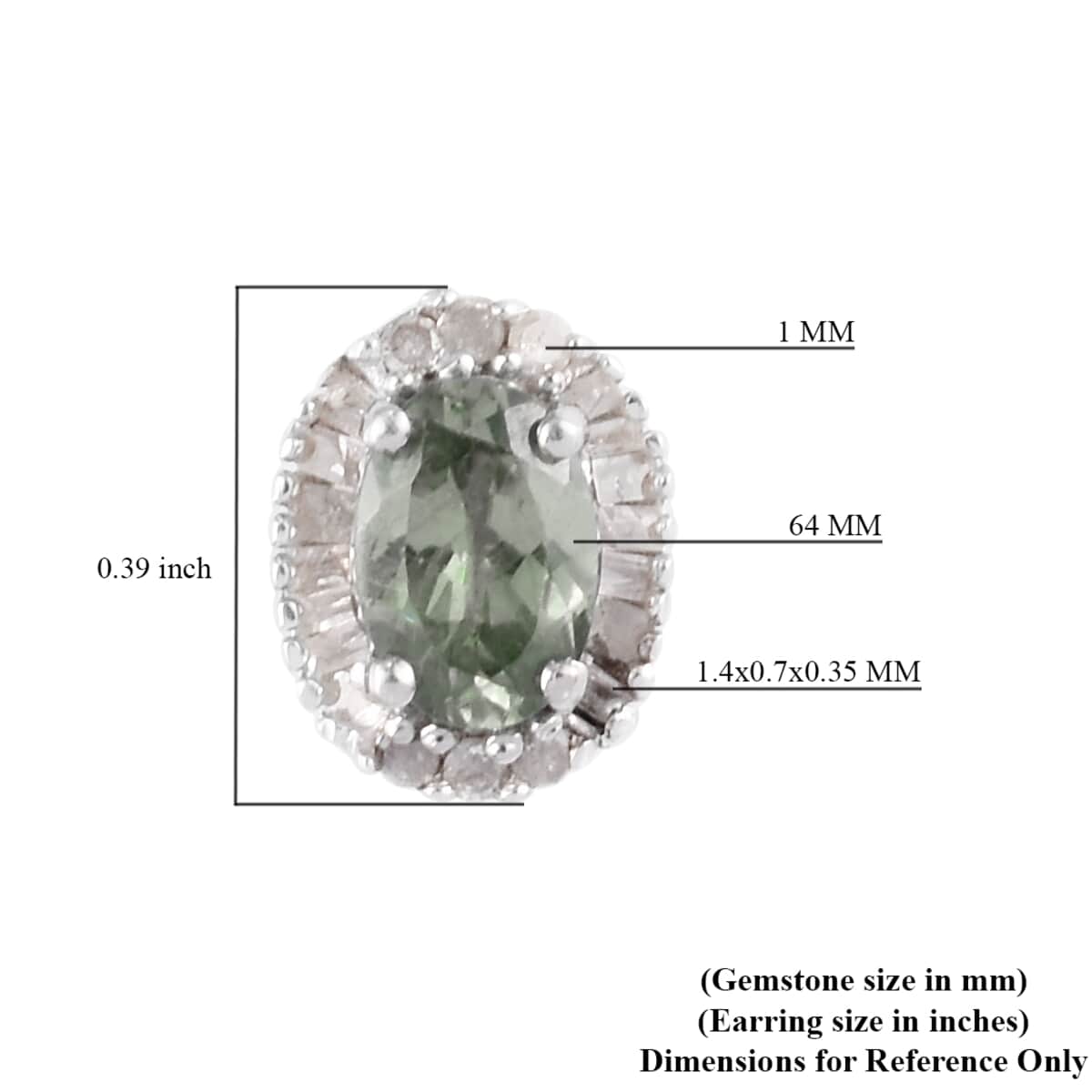 Natural Ambanja Demantoid Garnet and Diamond Earrings in Platinum Over Sterling Silver 1.60 ctw image number 4