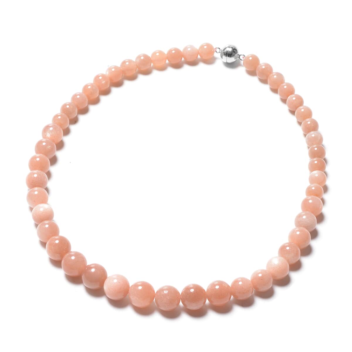 Korevora Sunstone 7-13mm Beaded Necklace 20 Inches in Rhodium Over Sterling Silver 331.50 ctw image number 0