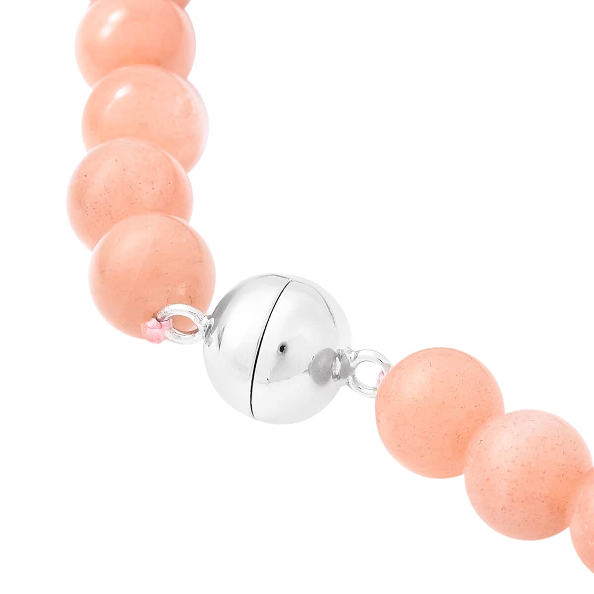 Korevora Sunstone 7-13mm Beaded Necklace 20 Inches in Rhodium Over Sterling Silver 331.50 ctw image number 3