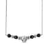 Marvelous Meteorite, Shungite Beaded Leopard Charm Necklace (18 Inches) in Sterling Silver 7.50 ctw image number 0