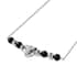 Marvelous Meteorite, Shungite Beaded Leopard Charm Necklace (18 Inches) in Sterling Silver 7.50 ctw image number 2