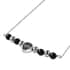Marvelous Meteorite, Shungite Beaded Leopard Charm Necklace (18 Inches) in Sterling Silver 7.50 ctw image number 3