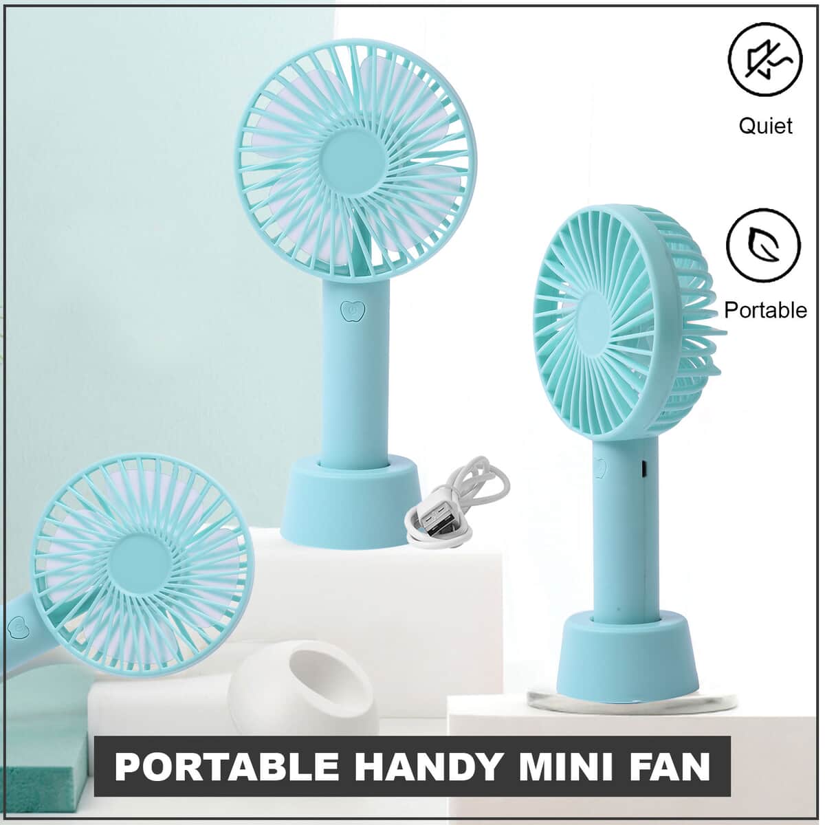 Homesmart Green Portable Handy Mini Fan with 3 Speed Setting (1200 mAh) image number 1