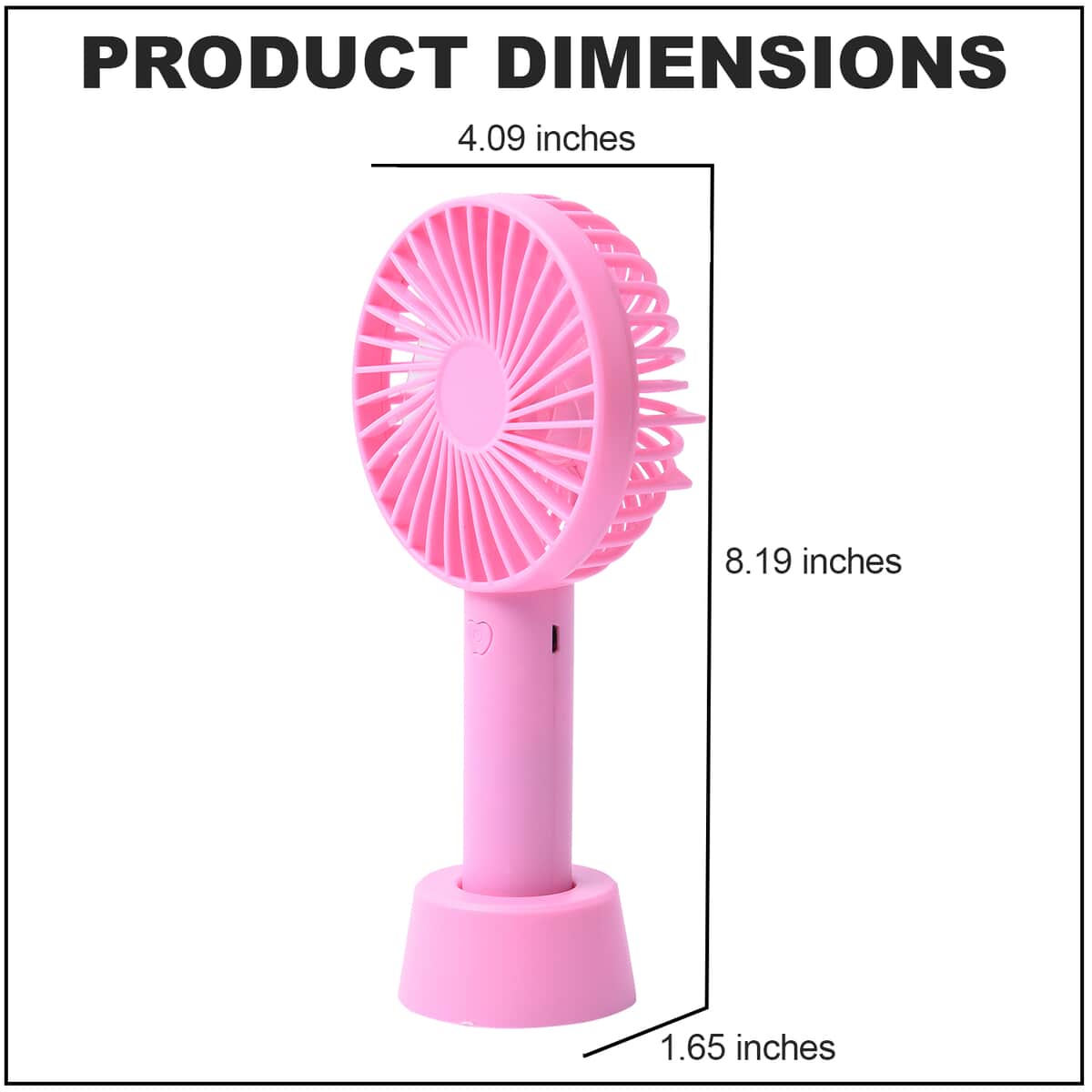 Homesmart Pink Portable Handy Mini Fan with 3 Speed Setting (1200 mAh) image number 3