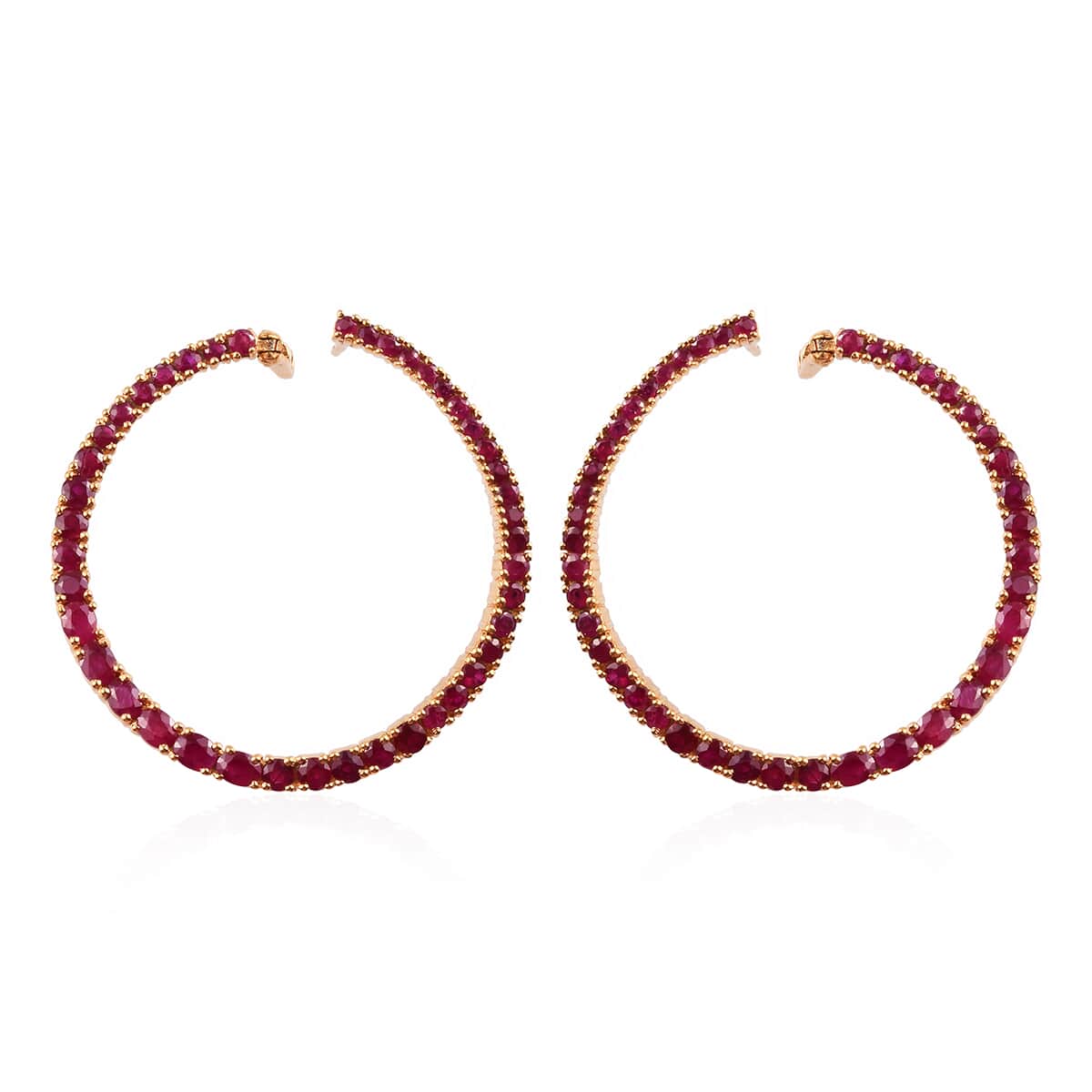 Ruby Earrings in 14K Yellow Gold Over Sterling Silver 16.00 ctw image number 0