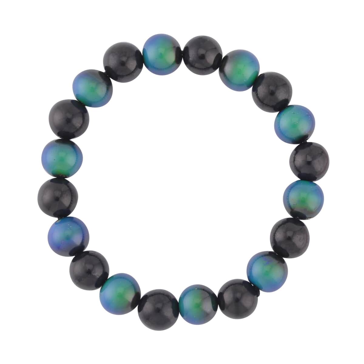 Multi Gemstone Beads Bracelet, Shungite Beads Bracelet, Color Change Hematite Beads Bracelet, Beaded Stretch Bracelet 197.00 ctw image number 0